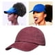 thumbnail image 3 of Sombrero de de Espalda para Mujer Gorra de Béisbol Gorras de Moño Desordenado Alto - Borgoña Sunnimix Sombrero de visera de verano, 3 of 8