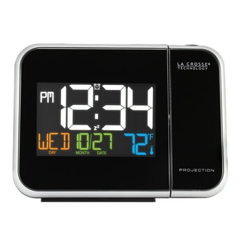 La Crosse Technology Color Entry Level Projection LED Alarm Clock with Indoor Temperature, model W85923