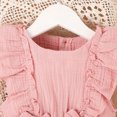 thumbnail image 6 of Girls Dresses Summer Fly Sleeve Bowknot Solid Color Ruffles Princess Dress Dance Party Dresses Clothes Flowy Beach Dress,Size 5 Years-6 Years, 6 of 9