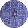 thumbnail image 1 of Ahgly Company Indoor Round Abstract Blue Modern Area Rugs, 5' Round, 1 of 4