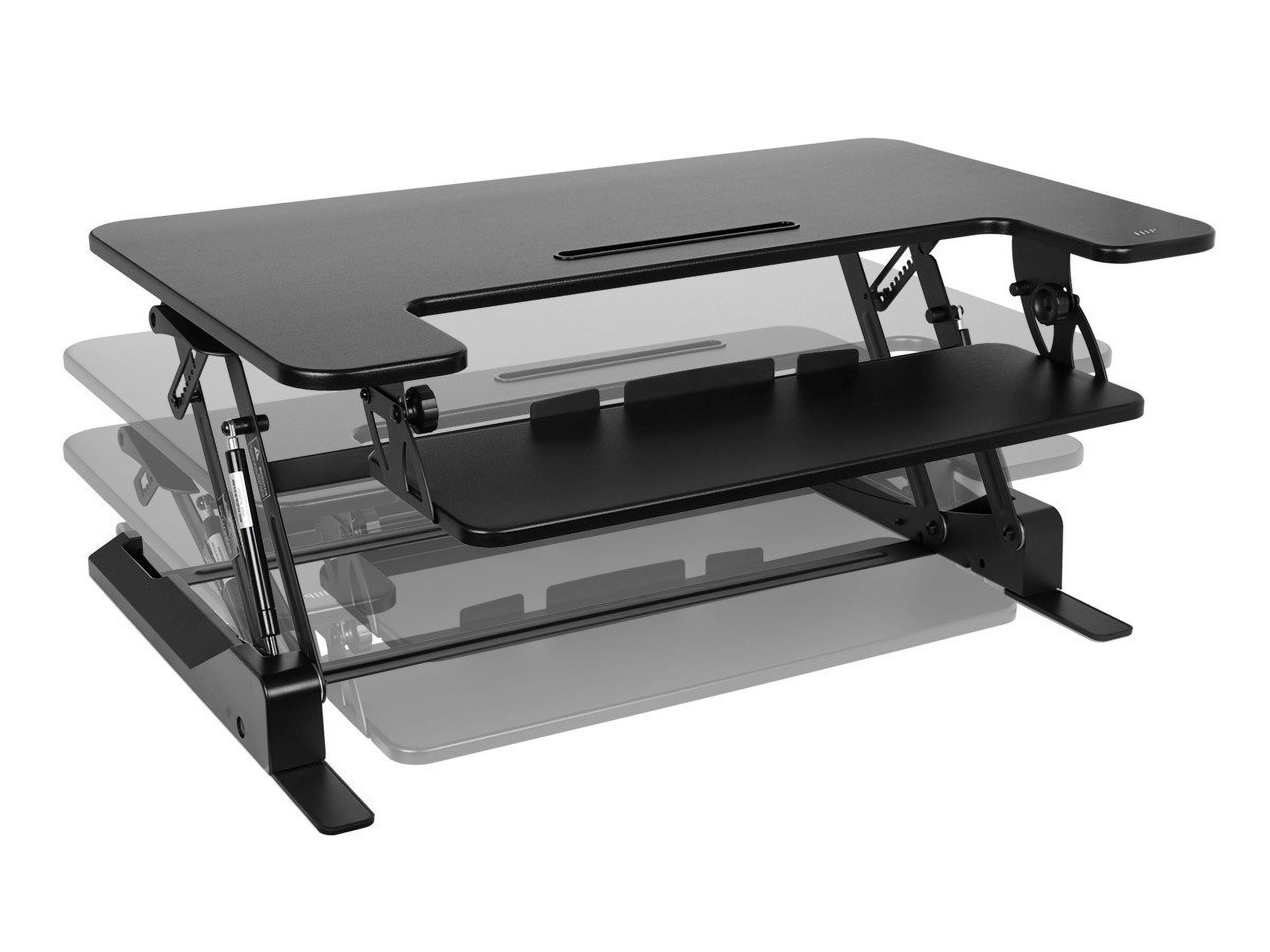 Monoprice Height Adjustable Gas-Spring Dual Handle Sit-Stand 36-Inch Workstation Desk Converter with Keyboard Tray