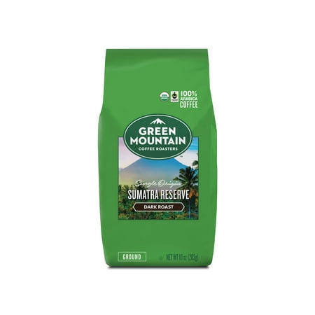 Fair Trade Sweet - Green Mountain Roasters Fair Trade Certified & Organic, Sumatra Reserve Ground Coffee, Dark Roast, Bagged 10 Ounce