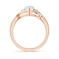 thumbnail image 2 of ANGARA Natural Criss-Cross Marquise Aquamarine Solitaire Ring with Diamonds in 14K Rose Gold for Women (Size-10x5mm) | March Birthstone, Anniversary, Jewelry Gift for Women | Natural Aquamarine Ring, 2 of 9