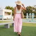thumbnail image 6 of Lace Trim Wide Leg Pants for Women 2026 Spring Summer Cropped Lightweight Casual Pants, XL, 6 of 6
