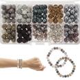thumbnail image 3 of Unique Bargains 8mm Round Glass Beads for Bracelets, 200 Pcs for Jewelry Making Gray, 3 of 7