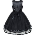 thumbnail image 3 of Vestido de Niña de Flores Negro para Boda, Fiesta, Dama de Honor, 10 Años, 3 of 11