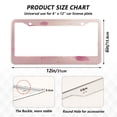 thumbnail image 7 of Aluminum License Plate Frame 2 Pack Car Exterior Accessory Car Tag Holder for Front Rear Plates Cars Decor Pink Rose Pattern, 7 of 7