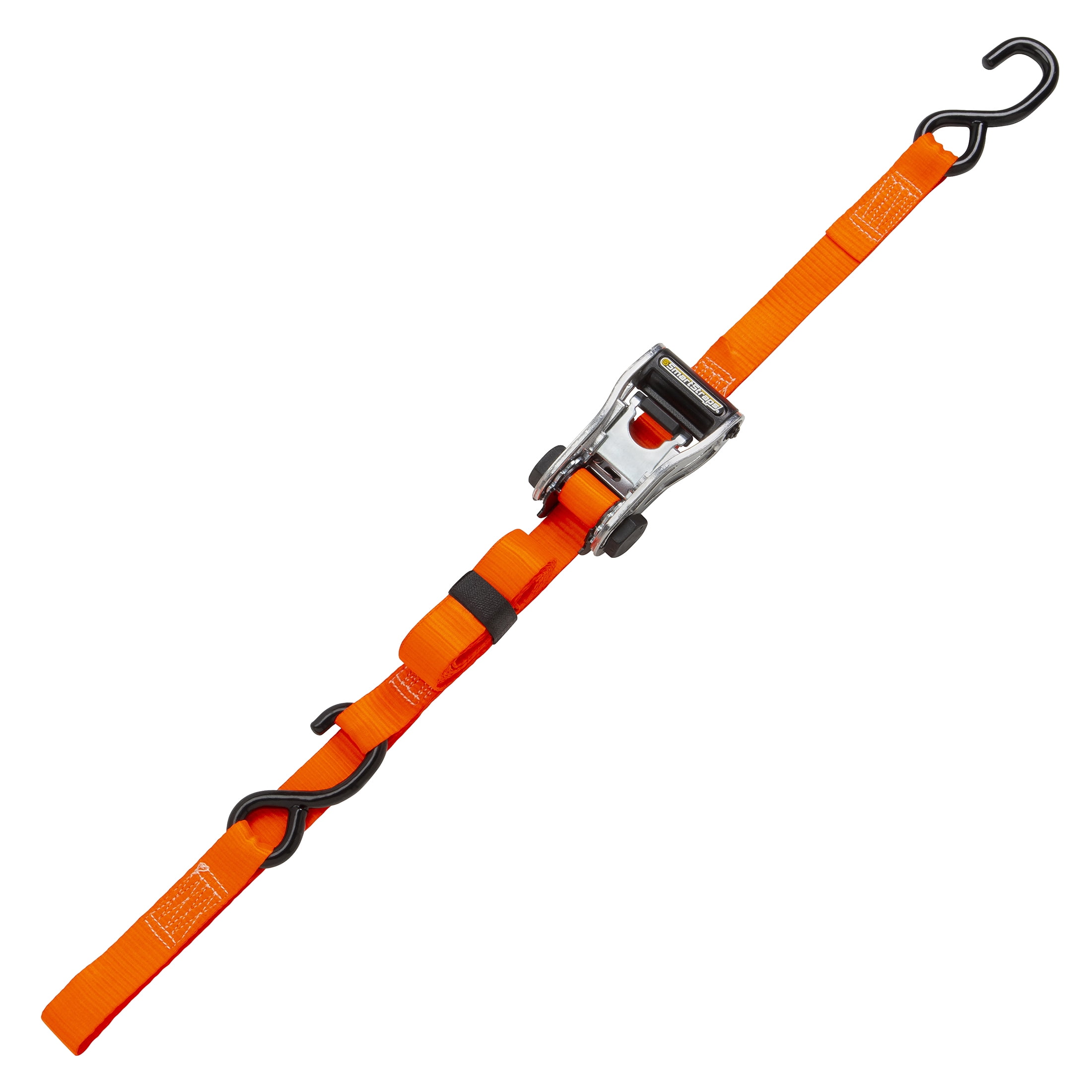 (2 pack) SmartStraps CarbonX Heavy Duty Ratchet Tie Down Straps, 1-1/4" x 14 ft, 1,000 lb Safe Work Load, 3,000 lb Break Strength, Orange, 2-Pack