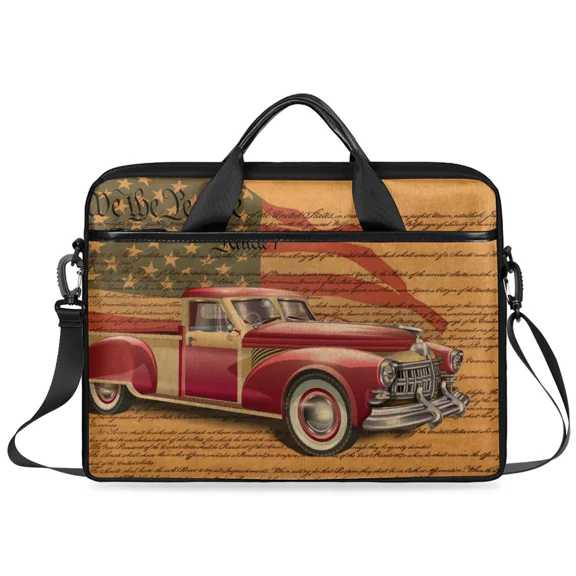 15Inch Laptop Bag with Strap,Retro Messenger Computer Bag for School College Work Business, Fits Most 13 14 15 Inch Laptops