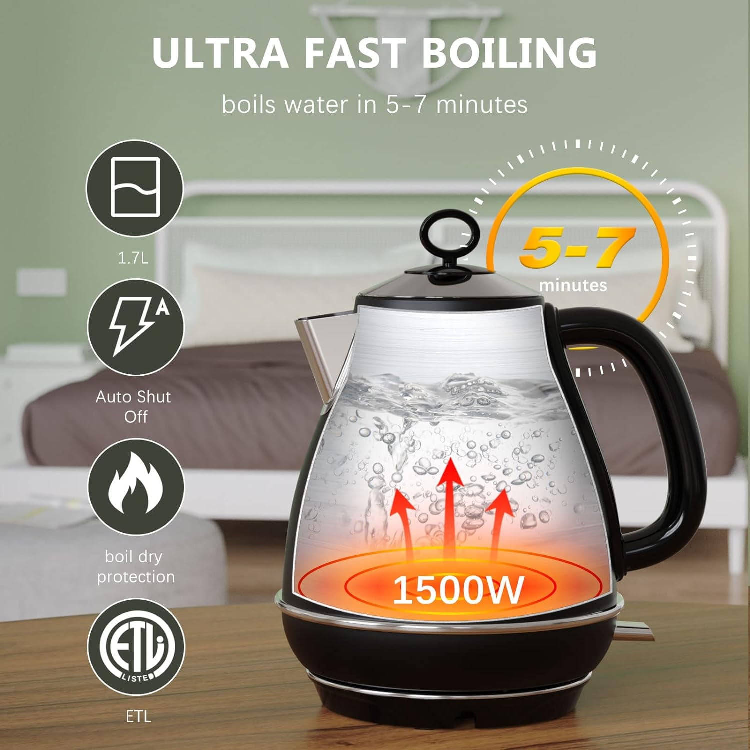 Evoloop Rapid Egg Cooker and Electric Kettle Combo with 1.7L Capacity for Busy Households