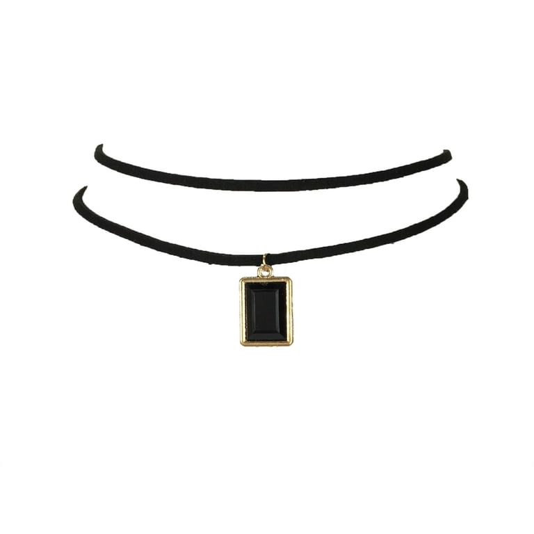 Choker necklace with shop stone pendant