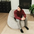 thumbnail image 6 of Big Joe Chilloway Foam Filled Structured Bean Bag Chair Lounger, Vanilla Latte Honeycomb, 6 of 8