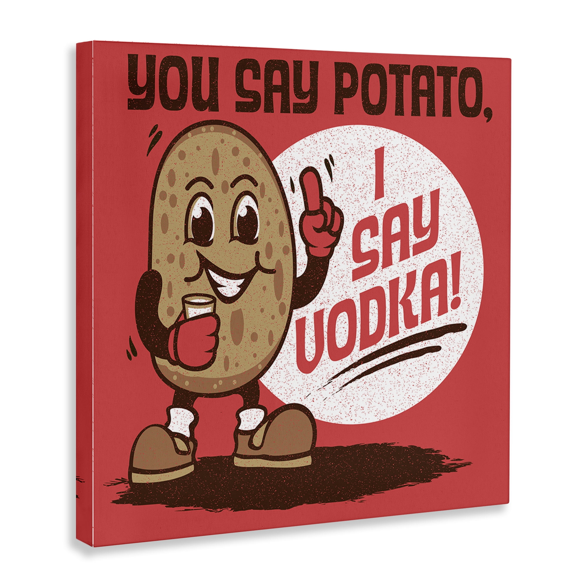 Stupell Industries Funny Potato & Vodka Food & Beverage Painting Wrapped Canvas Art Print Wall Art, 24 x 24