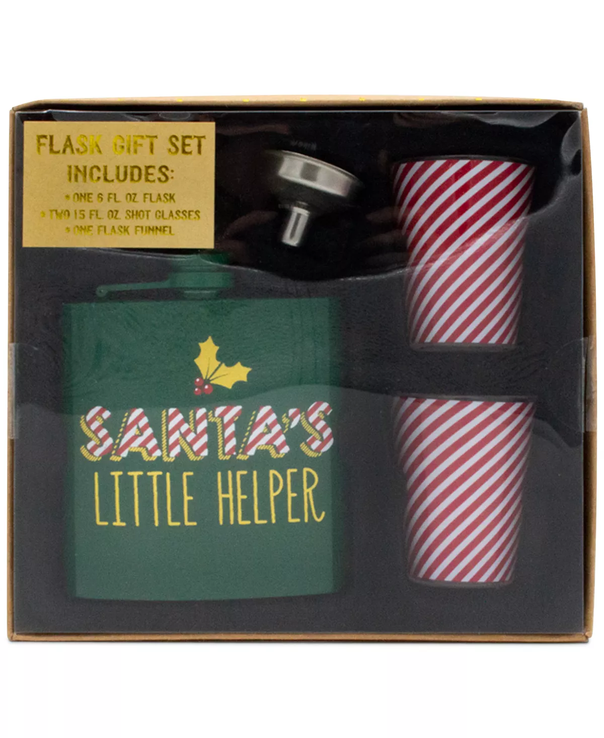 Funny Christmas Gifts Secret Hip Flask Christmas Flask SANTA’S LITTLE  HELPER 7oz