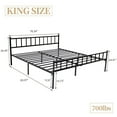 thumbnail image 3 of Caxkun King Size Classic Metal Platform Bed Frame Steel Slat Support, Black, 3 of 6