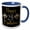 Blue/White, variant on 3drose, Elegant Image of Gold Fleur De Lis Happy 25th Birthday, 11oz Magic Transforming Mug