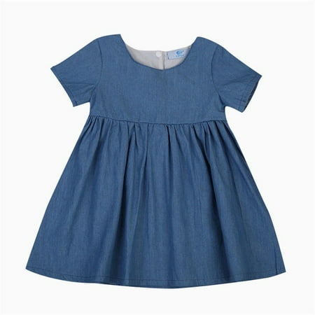 - Cute Infant Baby Girls Kid Princess Denim Dress Tutu Skirt Outfit Summer Clothes
