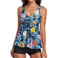 thumbnail image 1 of Wo Piece Swimsuit For Women Modest Tummy Control Bathing Suits Tankini Set Swim Tank Top With Shorts, 1 of 5