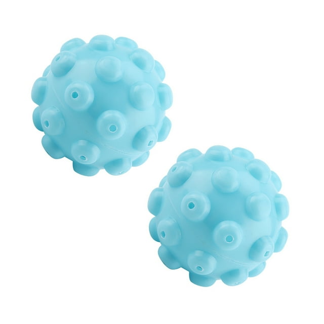 Balle de Lavage Réutilisable, 2 Pcs/ensemble Balles de Lessive Réutilisables en PVC Bleu Balle Assouplissante pour Tissu Efficacité Maximisée