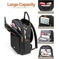 thumbnail image 3 of YOUI-GIFTS Laptop Backpack for Women,Vintage Work Business Travel Backpack with USB Charging Port,Teacher Doctor Nurse Computer Bag Purse,College High School Backpack Bookbag,15.6 Inch,Black-Black, 3 of 7