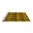 thumbnail image 2 of Ahgly Company Machine Washable Indoor Round Abstract Yellow Modern Area Rugs, 6' Round, 2 of 4