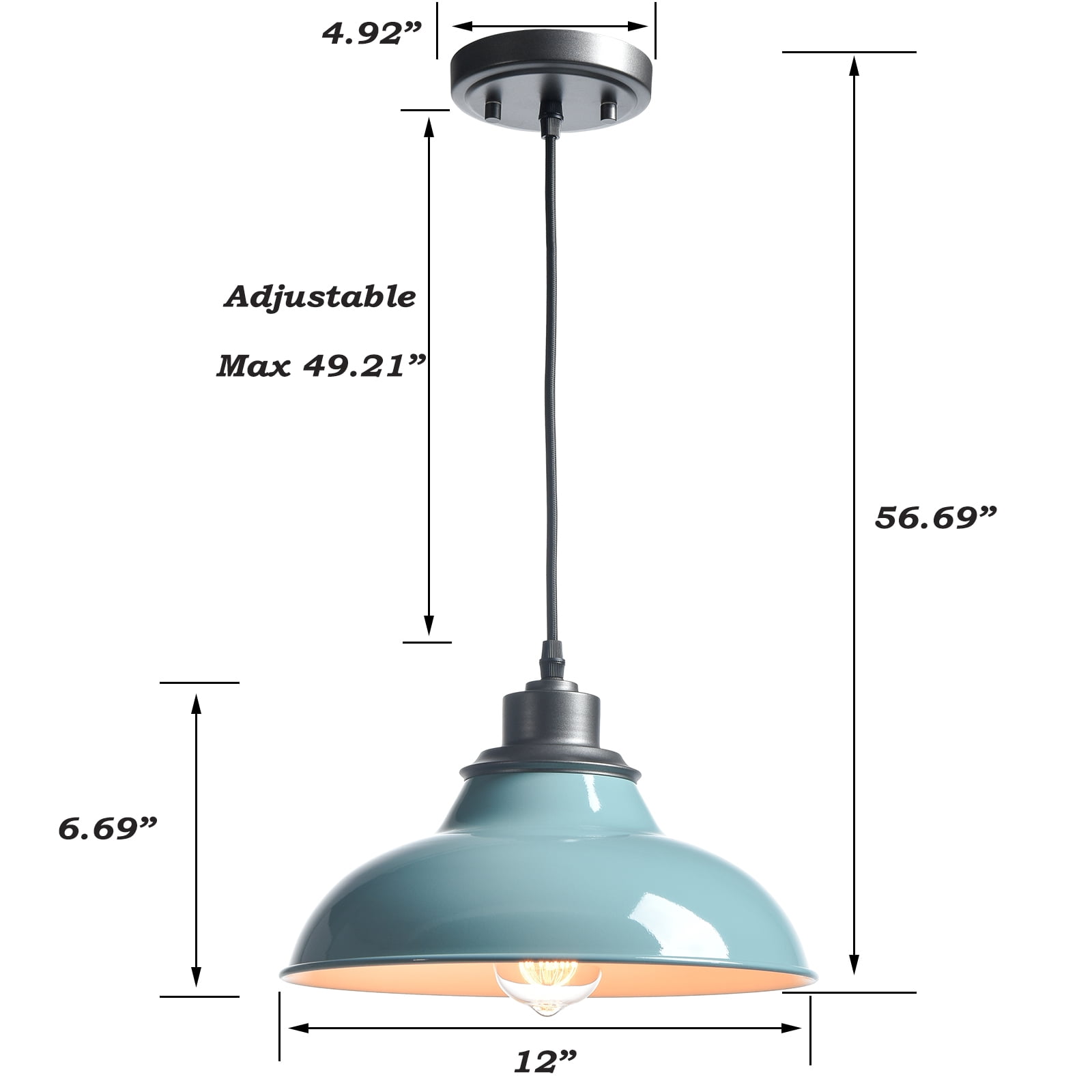 Claxy Light Blue Barn Style Pendant Light Fixtures with Cord