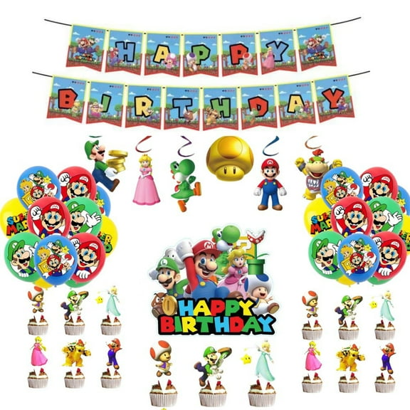 Cartoon Mario Birthday Party Supplies,Cartoons Theme Party Decoration Set