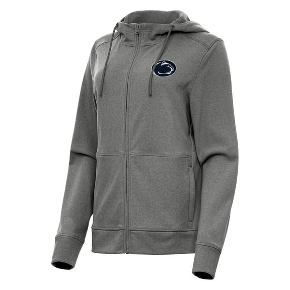 Women's Antigua Heather Black Penn State Nittany Lions Seeker Full-Zip Hoodie