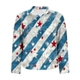 thumbnail image 4 of Cavosen Funny T Shirts for women Long Sleeve Lapel Trendy Patriotic Tee 250 Years Red White and Blue Button Down Graphic Shirt Summer Basic Tops, 4 of 5