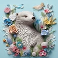 thumbnail image 2 of Flower Power Otter - 3D Animal Canvas/Poster Art Prints â€“ The Perfect Home Decor Piece, 2 of 2