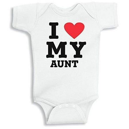 Lil Shirts I Love My Aunt Baby Bodysuit~0-3 Months / White