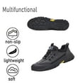thumbnail image 4 of Mens Lightweight Hiking Shoes Outdoor Wearable Work Shoes Leather Breathable Sneakers Non-slip Driving Shoes Gray 8.5 US, 4 of 7
