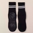 thumbnail image 4 of Purcolt 1PC Non Slip Yoga Socks for Women Comfort Breathable Moisture Wicking Striped Mid Calf Crew Socks with Grippers for Pilates Barre and Home Workouts, 4 of 4