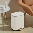 thumbnail image 4 of Deeceymbur Garbage Cans Household Trash Can with Foot Pedal Design Flushless Plastic Bin with Lid Bathroom Trash Can with Lid Odorless Trash Can Beige, 4 of 6