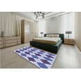 thumbnail image 4 of Ahgly Company Indoor Round Patterned Deep Periwinkle Purple Area Rugs, 3' Round, 4 of 6