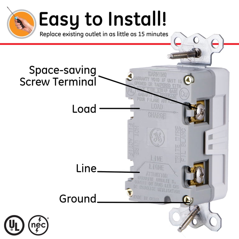 15A Tamper-Resistant GFCI Outlet, Self-Testing photo 4