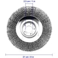 thumbnail image 2 of Wire Brush Trimmer Head, 8 Inch Wire Brush Cutter Trimmer Head with Adapter Kit, Rotary Weed Brush Steel Wheel Blade for Garden Brick Road Pavement Joints Moss Rust Removal (Fine Steel Wire 8 Inch), 2 of 7