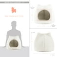 thumbnail image 4 of Best Friends by Sheri Meow Hut Fur Dome Pet Bed – Covered Cat Cave for Cats & Small Dogs up to 15 lbs, Faux Fur Hideaway with Water-Resistant Bottom, Machine Washable, Ivory, 4 of 5