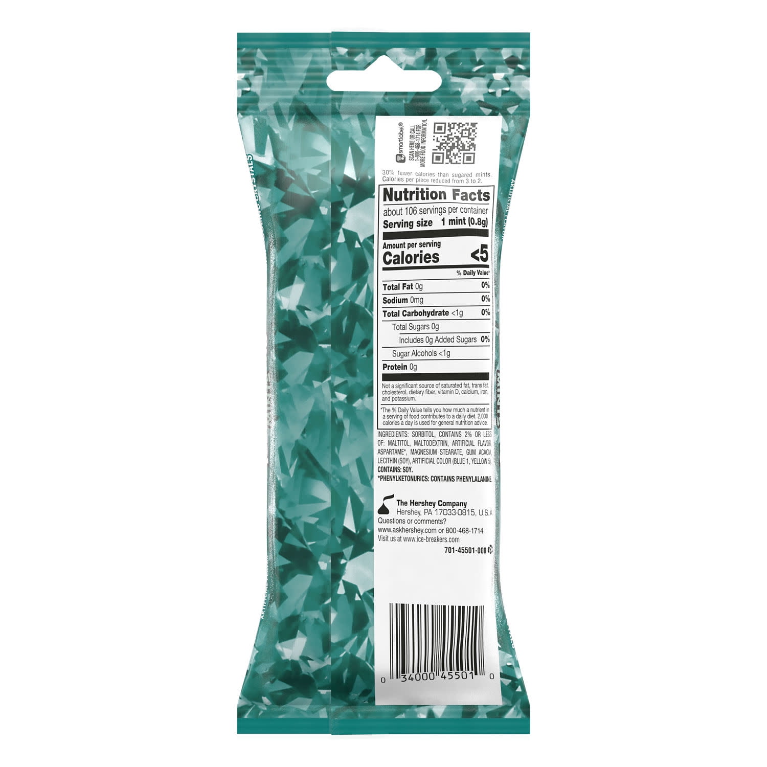 (2 pack) Ice Breakers Wintergreen Flavored Sugar Free Mints, Pucks 1.5 oz, 2 Count