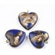 thumbnail image 1 of 1 colgante dorado de bronzita y lapislázuli ensamblado, con engaste de hierro, dije de corazón de piedra natural., 1 of 3