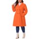 thumbnail image 2 of Abrigo de invierno de doble botonadura con cuello de muesca para mujer de tallas grandes Agnes Orinda 3X Naranja, 2 of 6