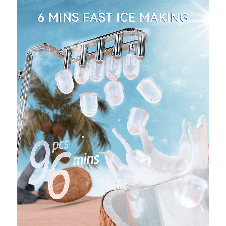 ecozy Ice Maker Countertop, 44lbs Per Day, 24 Cubes Ready in 13
