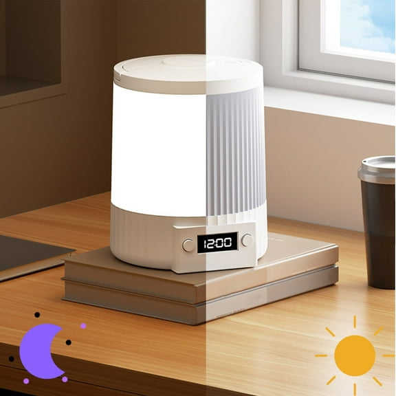 Rechargeable Handheld Touch LED Night Light with Clock Portable Ambient Lamp for Bedroom Office Travel Dormitory Lighting Solution