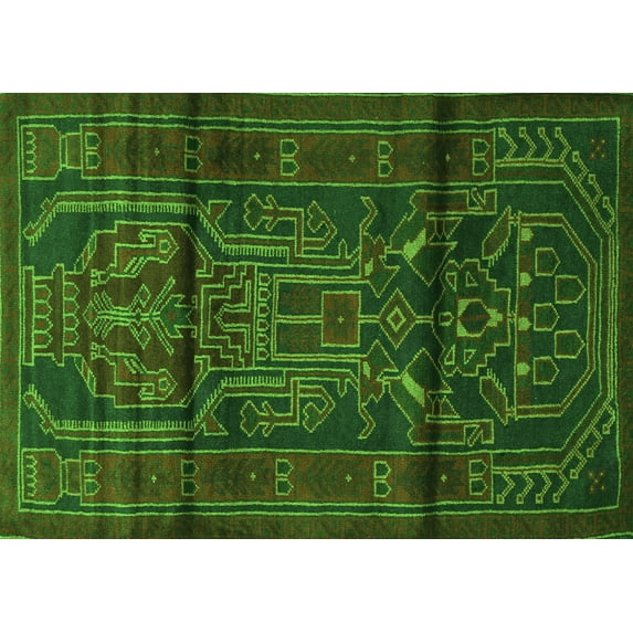 Ahgly Company Indoor Rectangle Persian Green Traditional Area Rugs, 8' x 12'