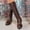 37, variant on Women's Faux Leather Knee High Boots, Round Toe Side Zip Low