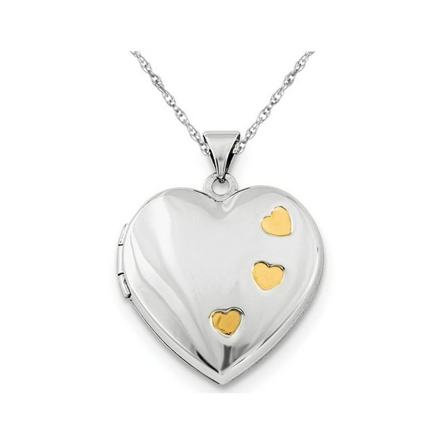 Collier Pendentif Médaillon Cœur en Argent Sterling avec Chaîne