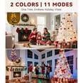thumbnail image 5 of DWVO Flocked Mountain Pine Christmas Trees Prelit 7.5ft, Atificial Tree with 550 LED Lights & 55 Pine Cones, Full Flocked Xmaxs Trees with 1278 Branch Tips, Metal Hinged & Stand Home Party Decoration, 5 of 16