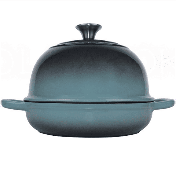 Oven for Bread Baking, Enameled Cast Iron Dutch Oven Pot with Lid, Bread Oven for Sourdough Bread Baking, Cast Iron Bread Pan, 5 qt Cyan