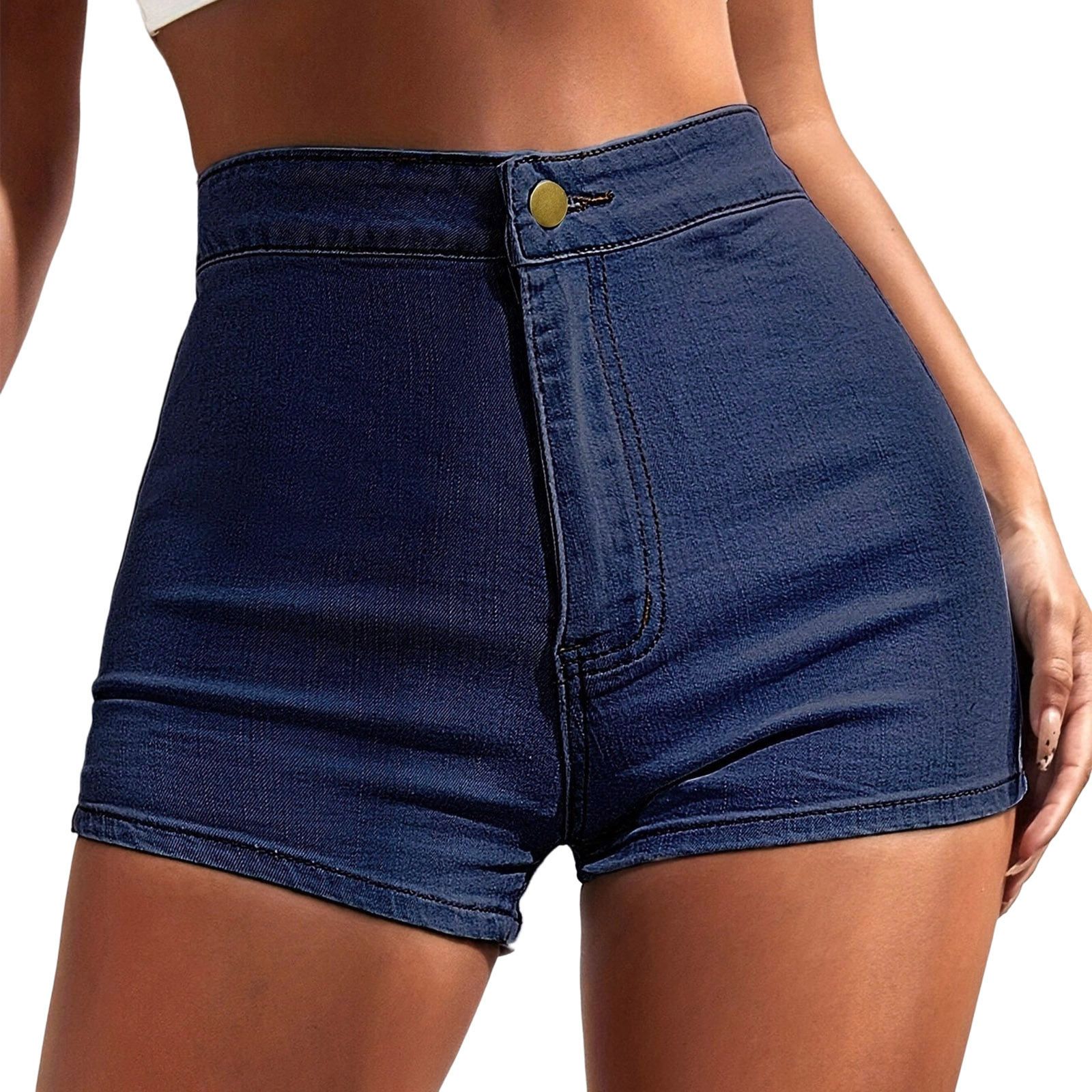 Jeans For Women Women's Summer High Waisted Denim Shorts Folded Hem