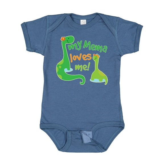 Inktastic My Mema Loves Me Grandson Dinosaur Boys Baby Bodysuit